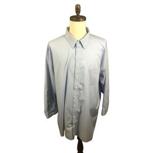 Stafford Wrinkle Free Blue Dress Shirt 20 34/35